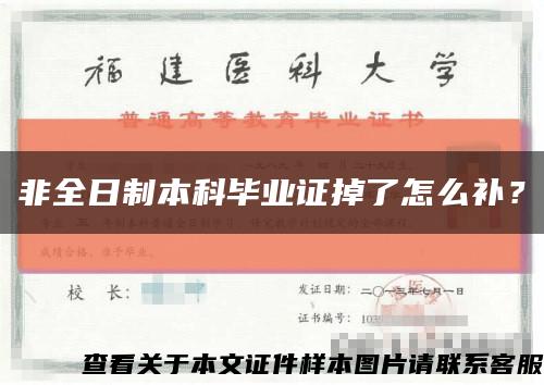 非全日制本科毕业证掉了怎么补？缩略图