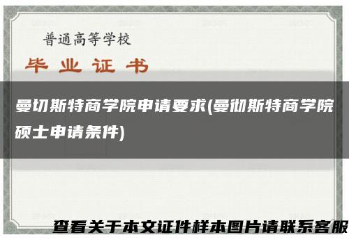 曼切斯特商学院申请要求(曼彻斯特商学院硕士申请条件)缩略图