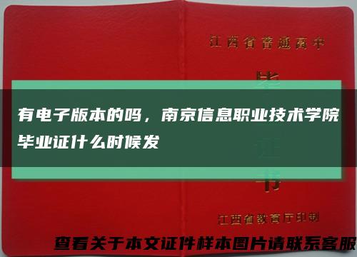 有电子版本的吗，南京信息职业技术学院毕业证什么时候发缩略图