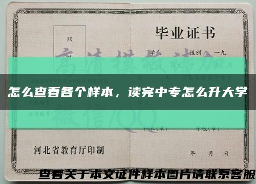 怎么查看各个样本，读完中专怎么升大学缩略图