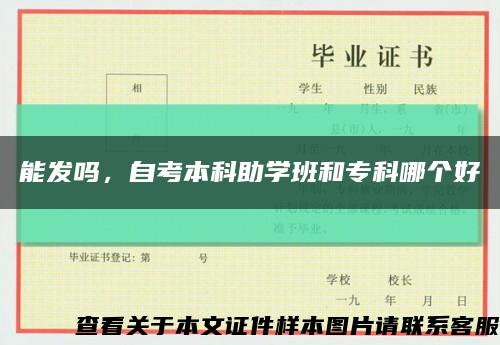 能发吗，自考本科助学班和专科哪个好缩略图