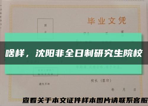 啥样，沈阳非全日制研究生院校缩略图