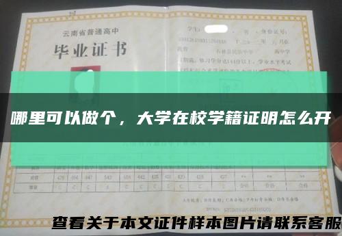 哪里可以做个，大学在校学籍证明怎么开缩略图