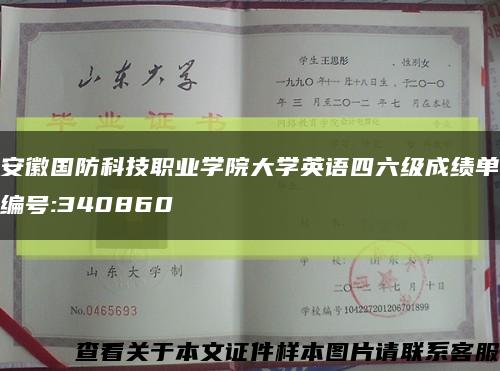 安徽国防科技职业学院大学英语四六级成绩单编号:340860缩略图