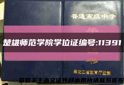 楚雄师范学院学位证编号:11391缩略图