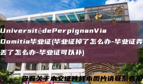 UniversitédePerpignanViaDomitia毕业证(毕业证掉了怎么办-毕业证弄丢了怎么办-毕业证可以补)缩略图