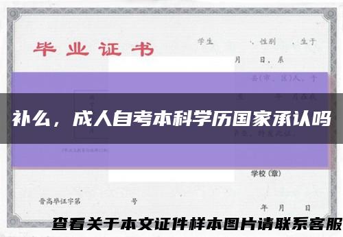 补么，成人自考本科学历国家承认吗缩略图