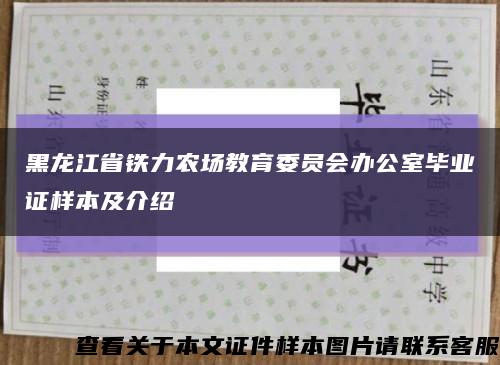 黑龙江省铁力农场教育委员会办公室毕业证样本及介绍缩略图