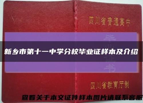 新乡市第十一中学分校毕业证样本及介绍缩略图