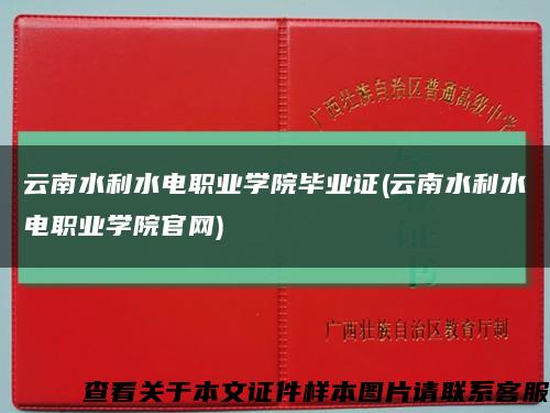 云南水利水电职业学院毕业证(云南水利水电职业学院官网)缩略图