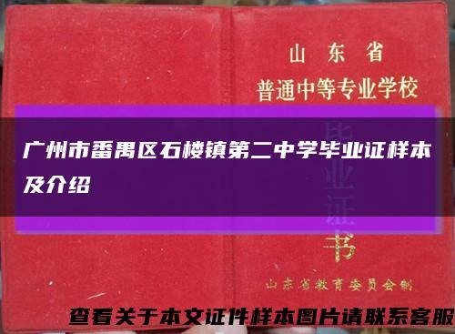 广州市番禺区石楼镇第二中学毕业证样本及介绍缩略图