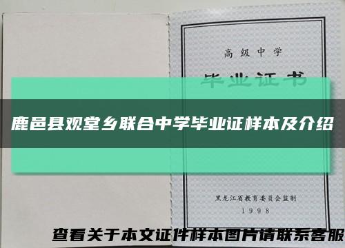 鹿邑县观堂乡联合中学毕业证样本及介绍缩略图