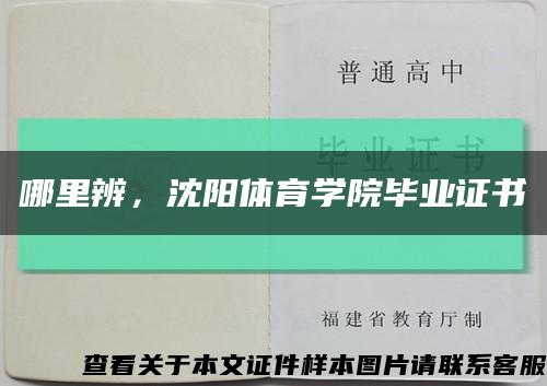 哪里辨，沈阳体育学院毕业证书缩略图