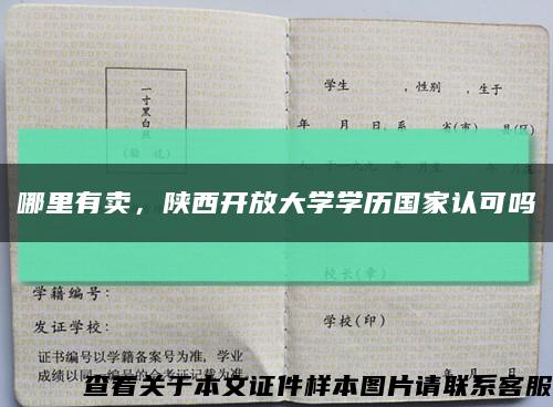 哪里有卖，陕西开放大学学历国家认可吗缩略图