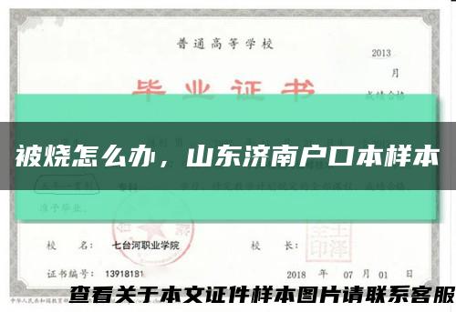 被烧怎么办，山东济南户口本样本缩略图