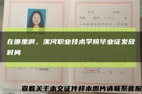 在哪里啊，漯河职业技术学院毕业证发放时间缩略图