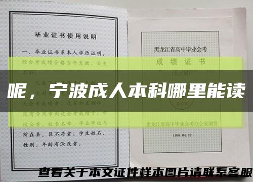 呢，宁波成人本科哪里能读缩略图