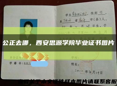 公正去哪，西安思源学院毕业证书图片缩略图