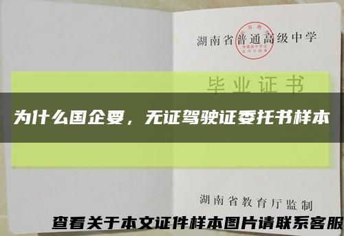 为什么国企要，无证驾驶证委托书样本缩略图