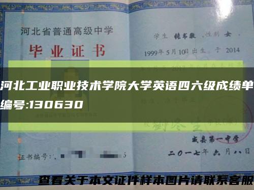 河北工业职业技术学院大学英语四六级成绩单编号:130630缩略图