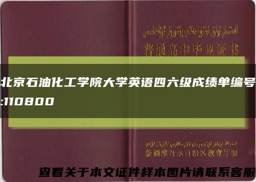 北京石油化工学院大学英语四六级成绩单编号:110800缩略图