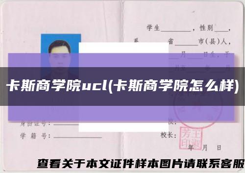 卡斯商学院ucl(卡斯商学院怎么样)缩略图