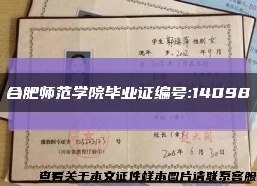 合肥师范学院毕业证编号:14098缩略图