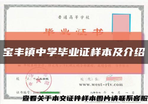 宝丰镇中学毕业证样本及介绍缩略图