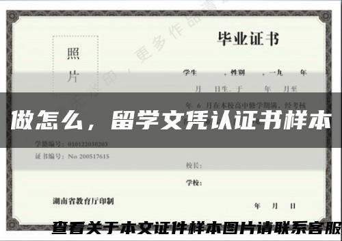 做怎么，留学文凭认证书样本缩略图