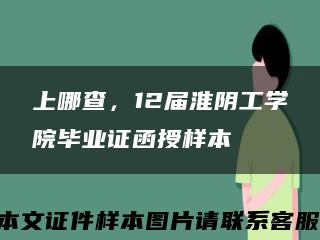 上哪查，12届淮阴工学院毕业证函授样本缩略图