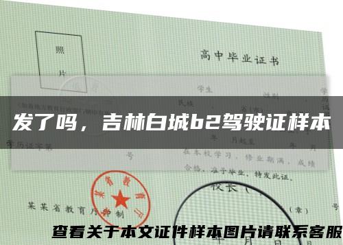 发了吗，吉林白城b2驾驶证样本缩略图