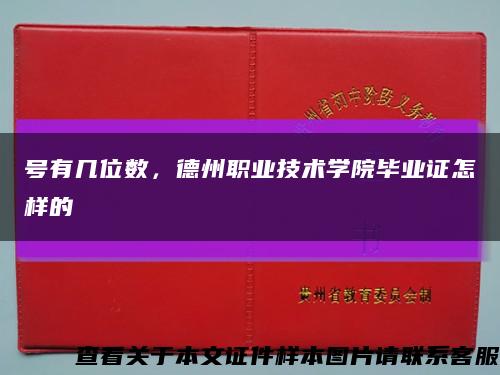 号有几位数，德州职业技术学院毕业证怎样的缩略图