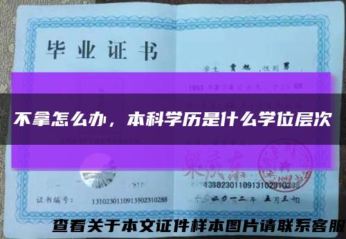 不拿怎么办，本科学历是什么学位层次缩略图