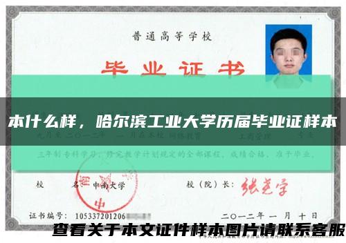 本什么样，哈尔滨工业大学历届毕业证样本缩略图