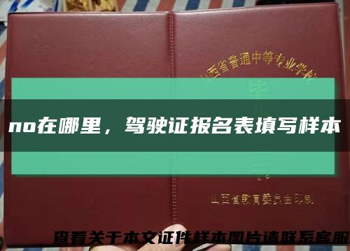 no在哪里，驾驶证报名表填写样本缩略图