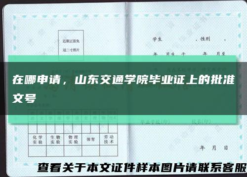 在哪申请，山东交通学院毕业证上的批准文号缩略图