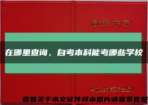 在哪里查询，自考本科能考哪些学校缩略图