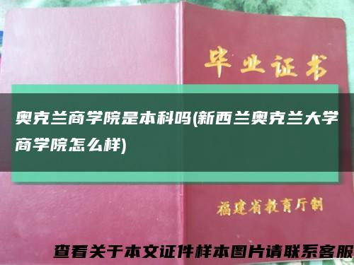 奥克兰商学院是本科吗(新西兰奥克兰大学商学院怎么样)缩略图