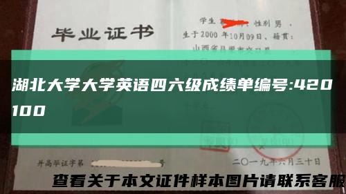 湖北大学大学英语四六级成绩单编号:420100缩略图