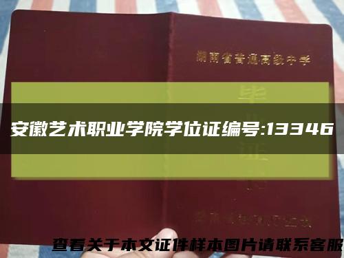 安徽艺术职业学院学位证编号:13346缩略图