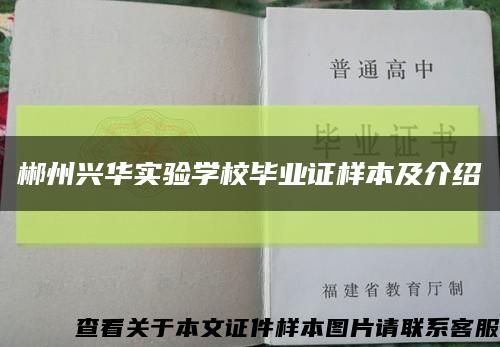 郴州兴华实验学校毕业证样本及介绍缩略图