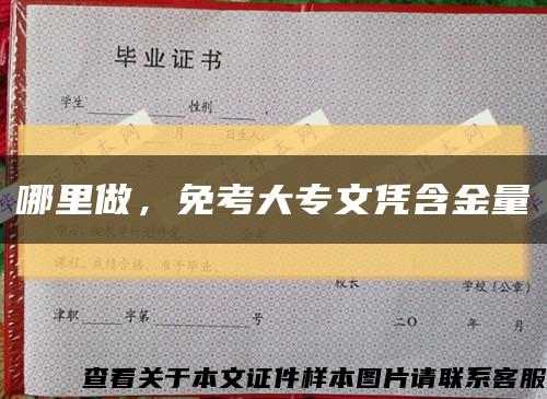 哪里做，免考大专文凭含金量缩略图