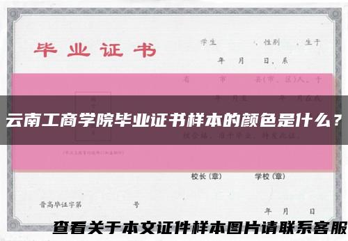 云南工商学院毕业证书样本的颜色是什么？缩略图