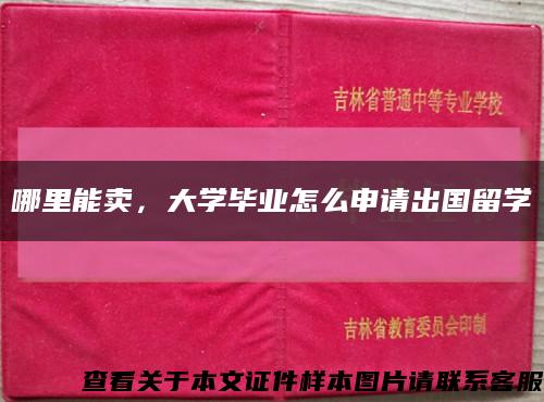 哪里能卖，大学毕业怎么申请出国留学缩略图