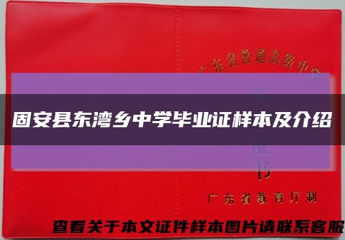 固安县东湾乡中学毕业证样本及介绍缩略图