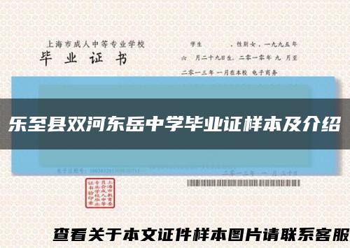 乐至县双河东岳中学毕业证样本及介绍缩略图