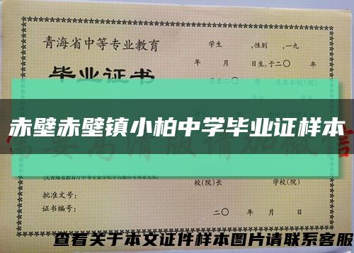 赤壁赤壁镇小柏中学毕业证样本缩略图