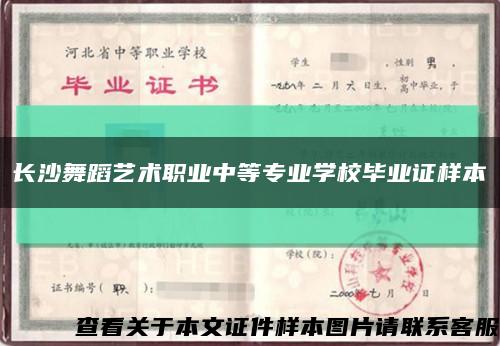 长沙舞蹈艺术职业中等专业学校毕业证样本缩略图