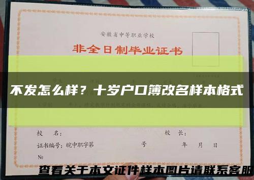 不发怎么样？十岁户口簿改名样本格式缩略图