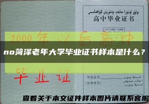 no菏泽老年大学毕业证书样本是什么？缩略图